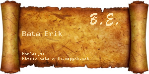 Bata Erik névjegykártya